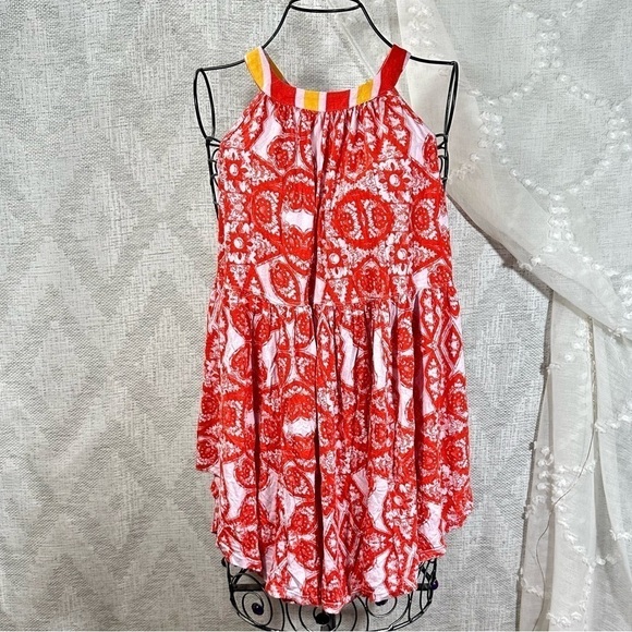 Free People Mini printed boho halter neck tunic size M - Picture 3 of 10